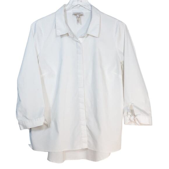 Laundry by Shelli Segal White Button Down Long Sleeve Womens Size 10 - Picture 1 of 6